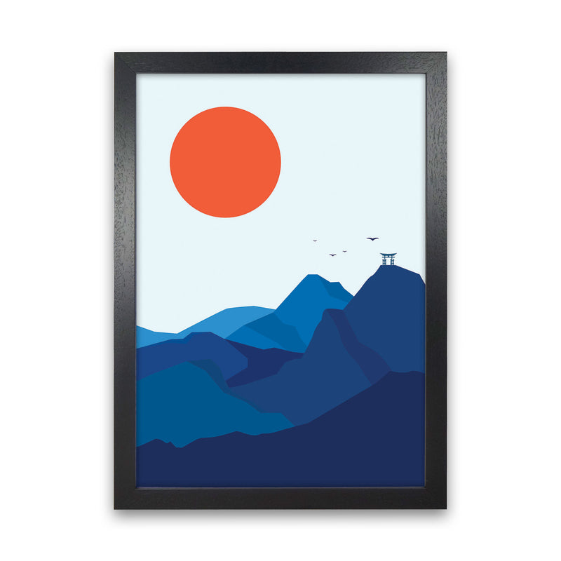 Japanese Mountain Sunrise Art Print by Jason Stanley Black Grain