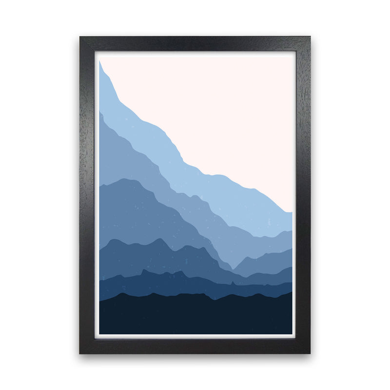 Blue Abstract Mountains Art Print by Jason Stanley Black Grain