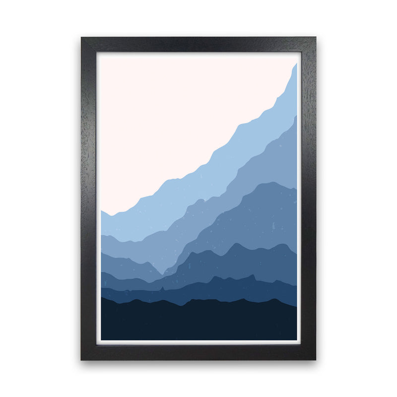 Blue Japanese Mountains Art Print by Jason Stanley Black Grain
