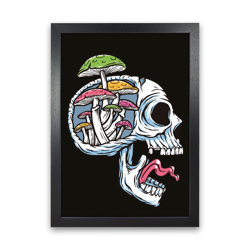 Head Full Of Mushrooms Art Print by Jason Stanley Black Grain