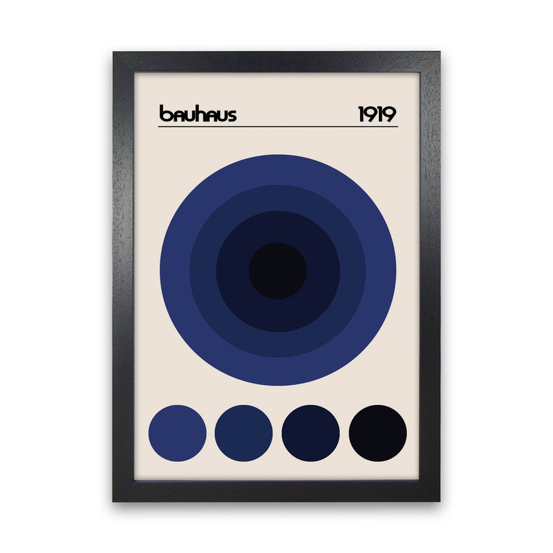 Bauhaus Blue Circle Art Print by Jason Stanley Black Grain