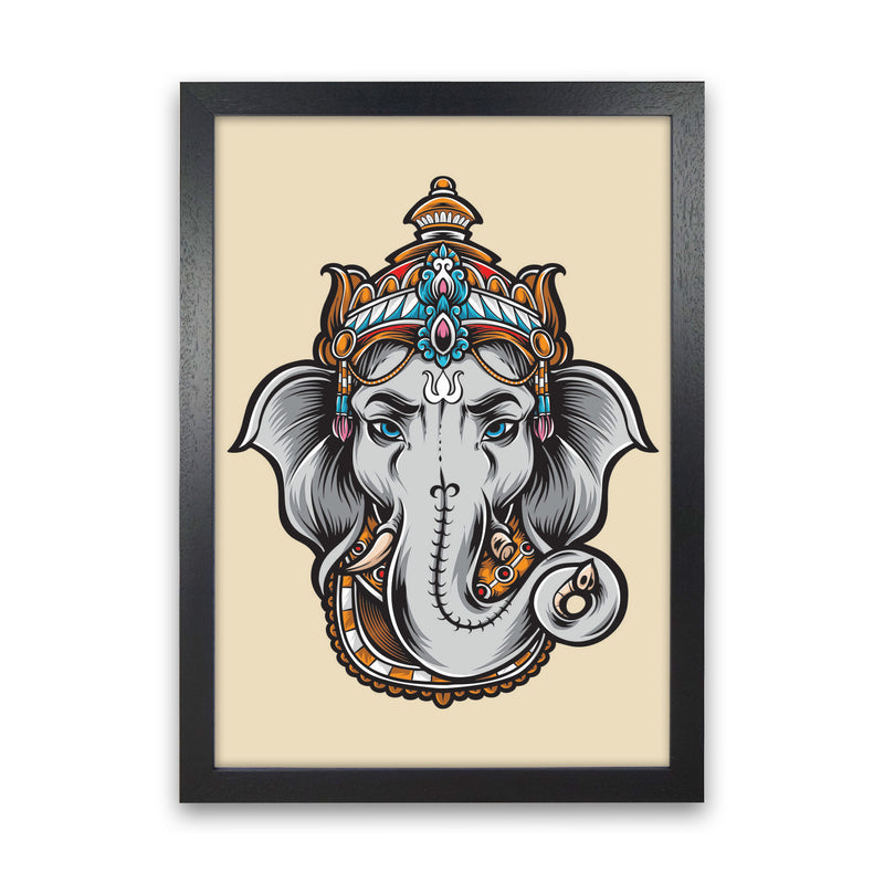 Ask Lord Ganesha Art Print by Jason Stanley Black Grain