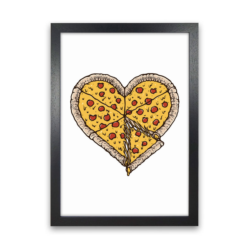 I Love Pizza Art Print by Jason Stanley Black Grain
