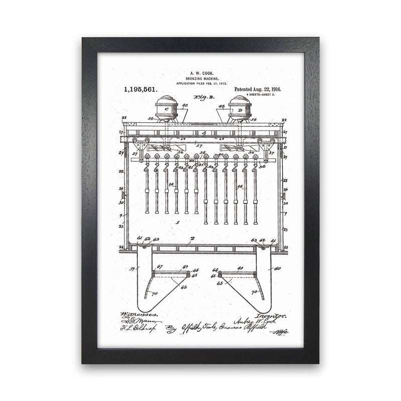 Bronzing Machine Patent Art Print by Jason Stanley Black Grain