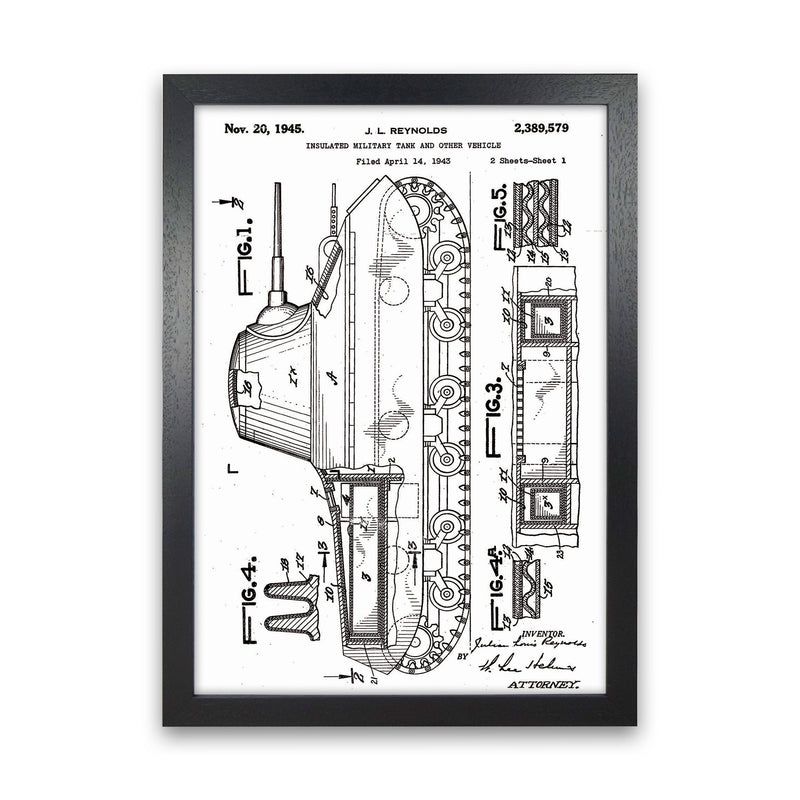 Military Tank 2 Patent Art Print by Jason Stanley Black Grain