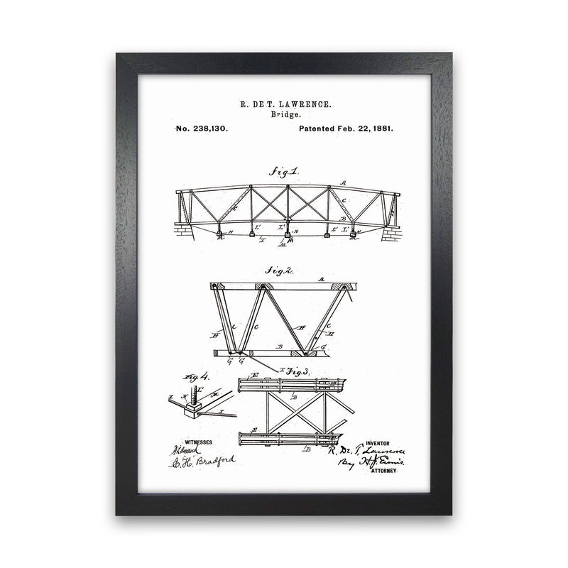 Bridge Patent Art Print by Jason Stanley Black Grain