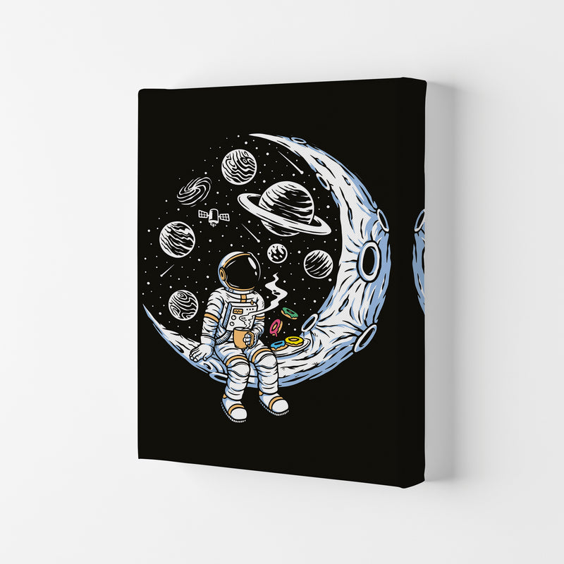 Coffee And Donuts On The Moon Art Print by Jason Stanley Canvas