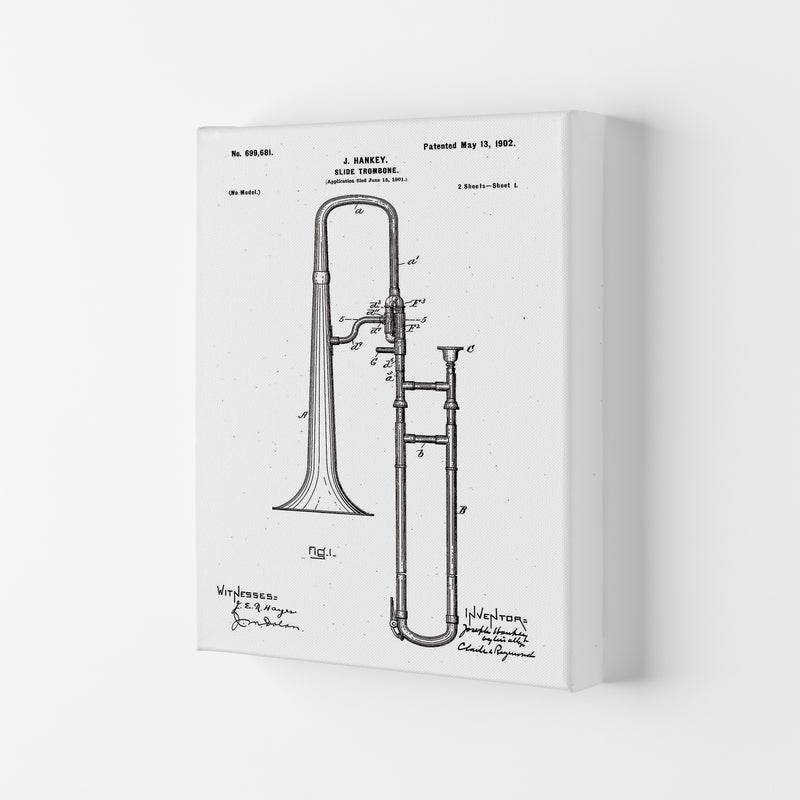 Slide Trombone Patent Art Print by Jason Stanley Canvas