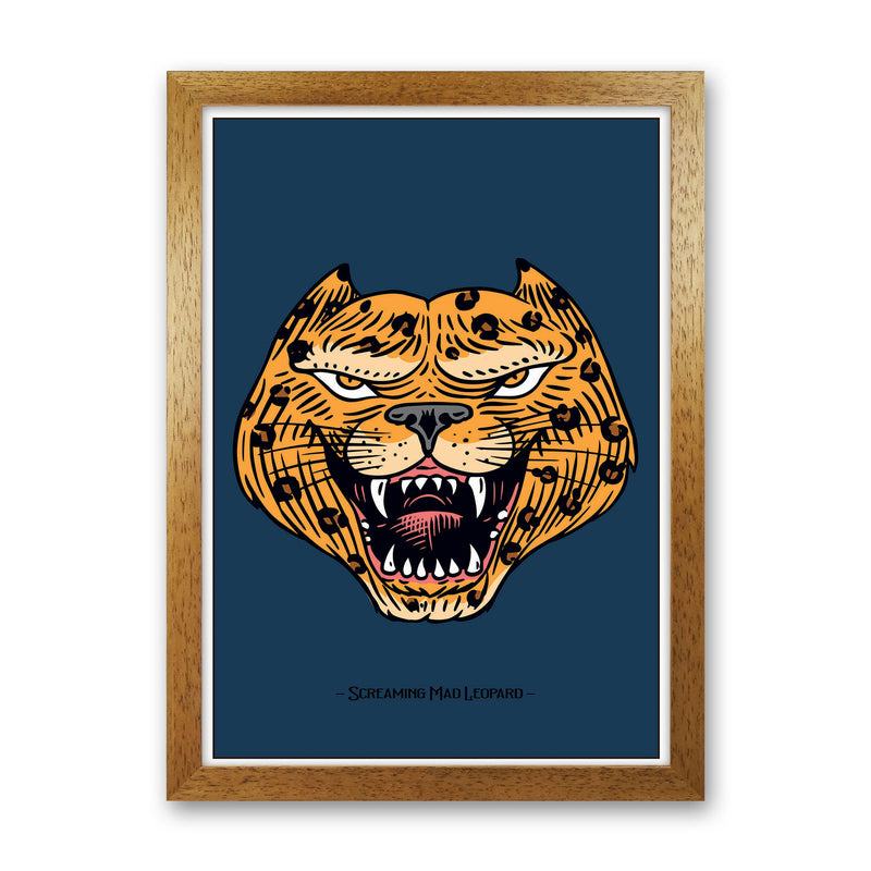 Screaming Mad Leopard Art Print by Jason Stanley Oak Grain