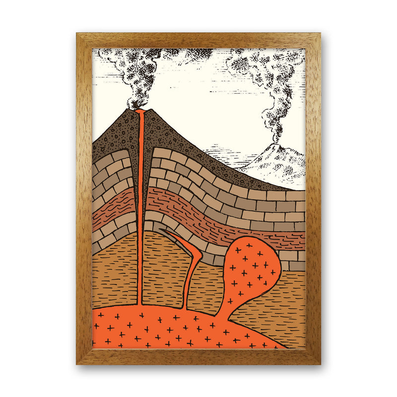 Volcano Cross Section Art Print by Jason Stanley Oak Grain