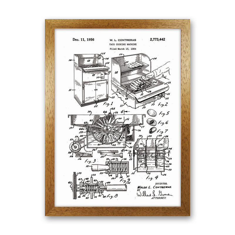 Taco Cooking Machine Patent Art Print by Jason Stanley Oak Grain