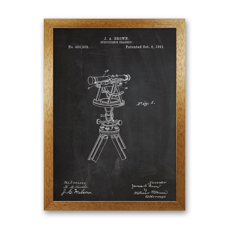 Surveyor's Transit Patent Art Print by Jason Stanley Oak Grain