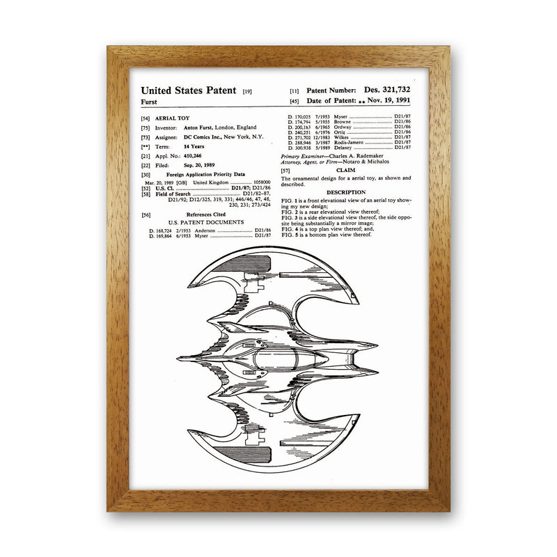 Batwing Patent Side View Art Print by Jason Stanley Oak Grain