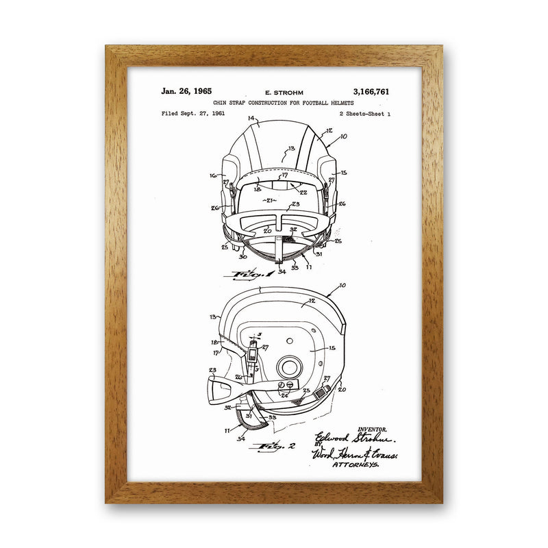 Football Helmet Patent 2 Art Print by Jason Stanley Oak Grain