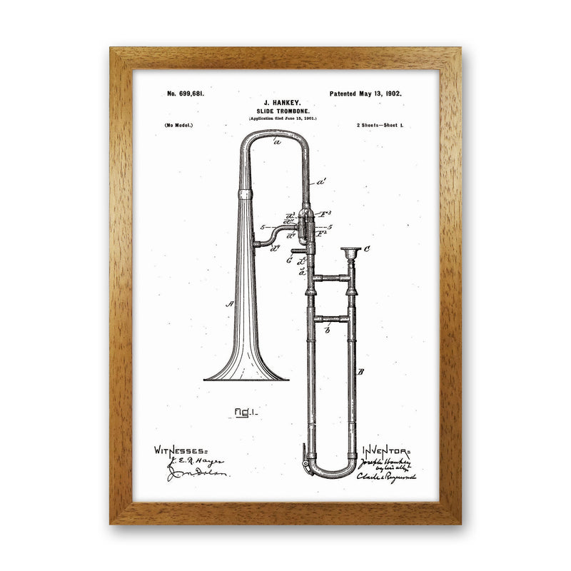Slide Trombone Patent Art Print by Jason Stanley Oak Grain