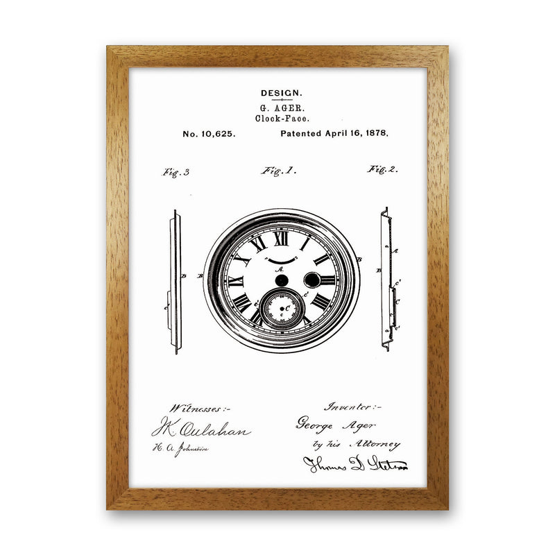 Clock Patent Art Print by Jason Stanley Oak Grain
