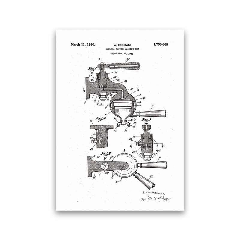 Espresso Coffee Machine Patent Art Print by Jason Stanley Print Only