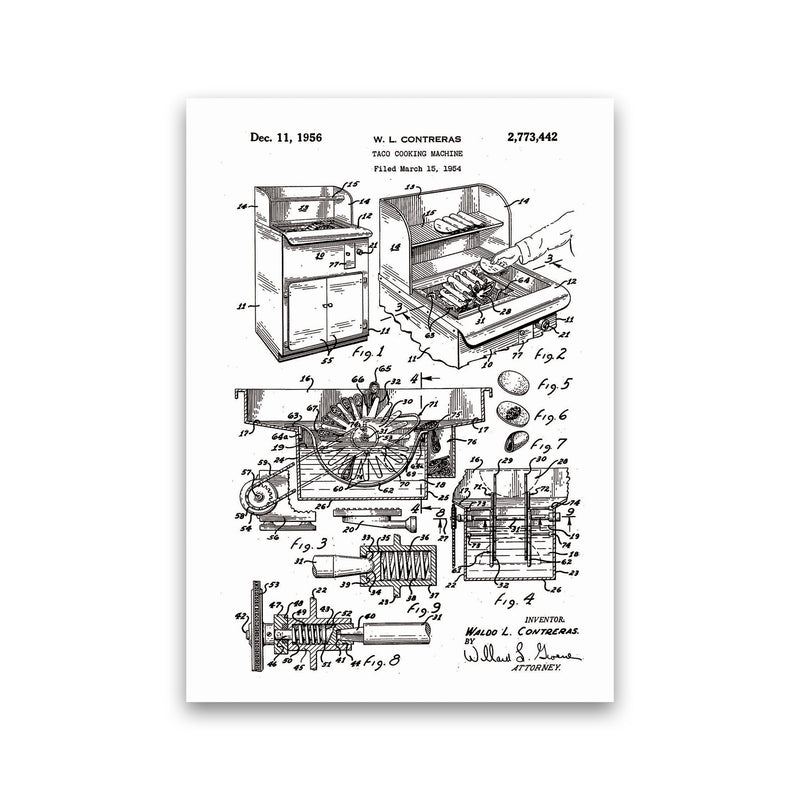 Taco Cooking Machine Patent Art Print by Jason Stanley Print Only