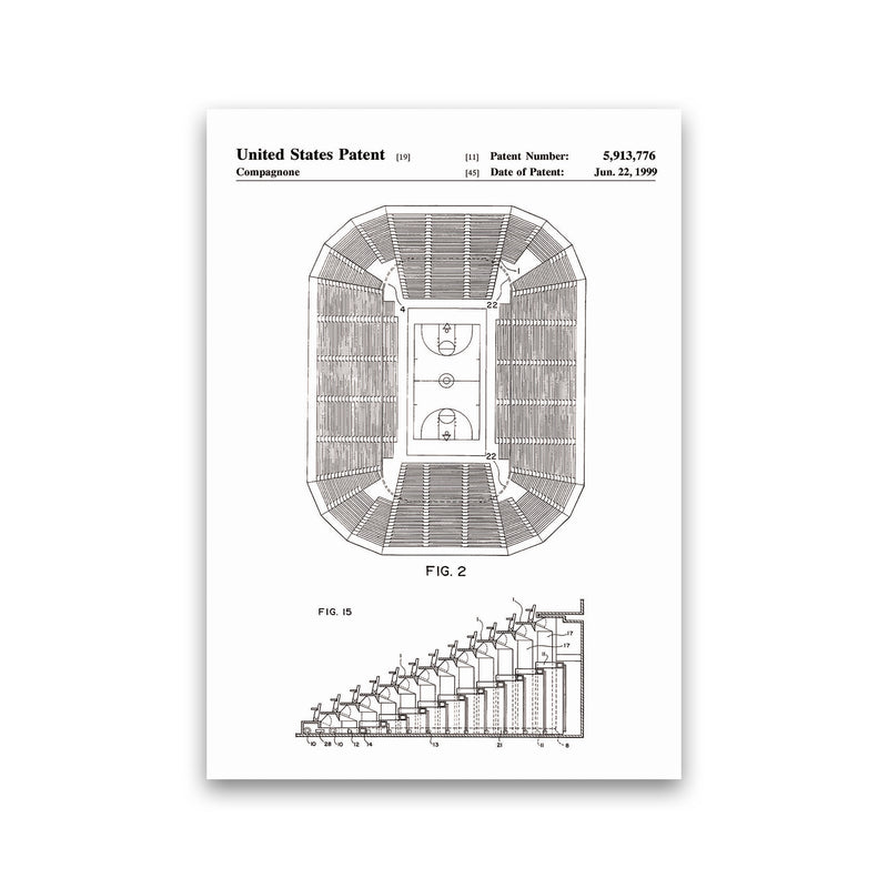 Basketball Court Patent Art Print by Jason Stanley Print Only