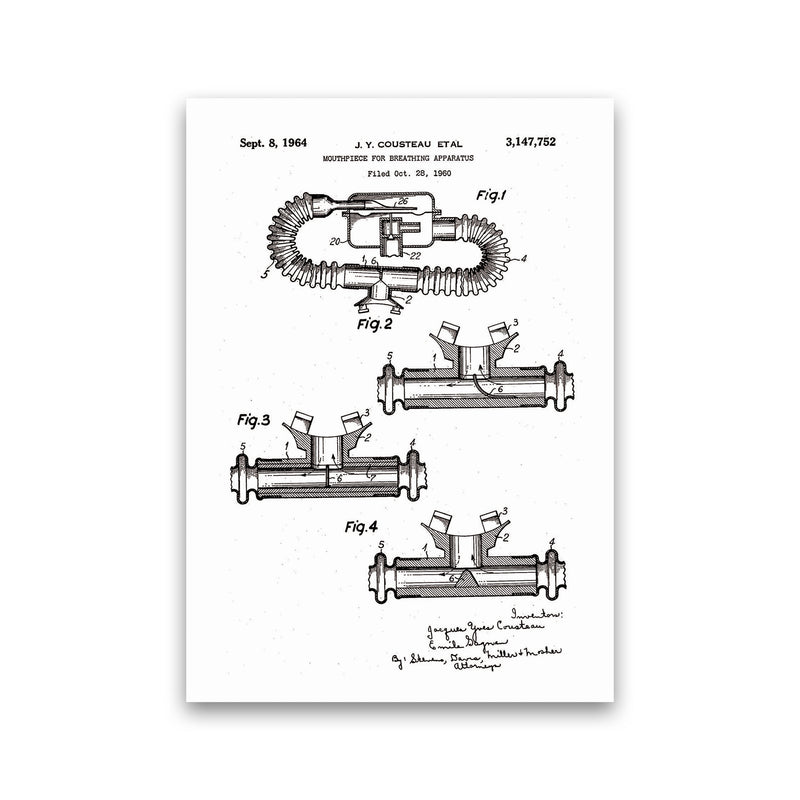 Diving Apparatus Patent Art Print by Jason Stanley Print Only