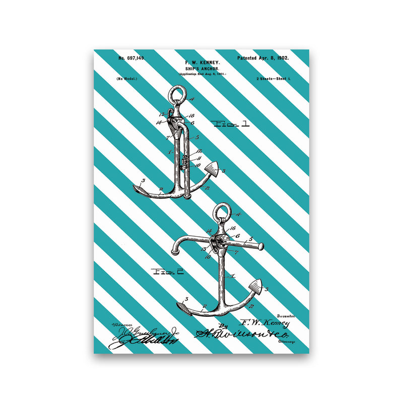 Anchor Patent Side Stripe Art Print by Jason Stanley Print Only