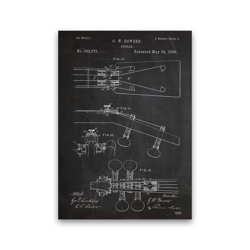 Guitar Neck Patent Art Print by Jason Stanley Print Only