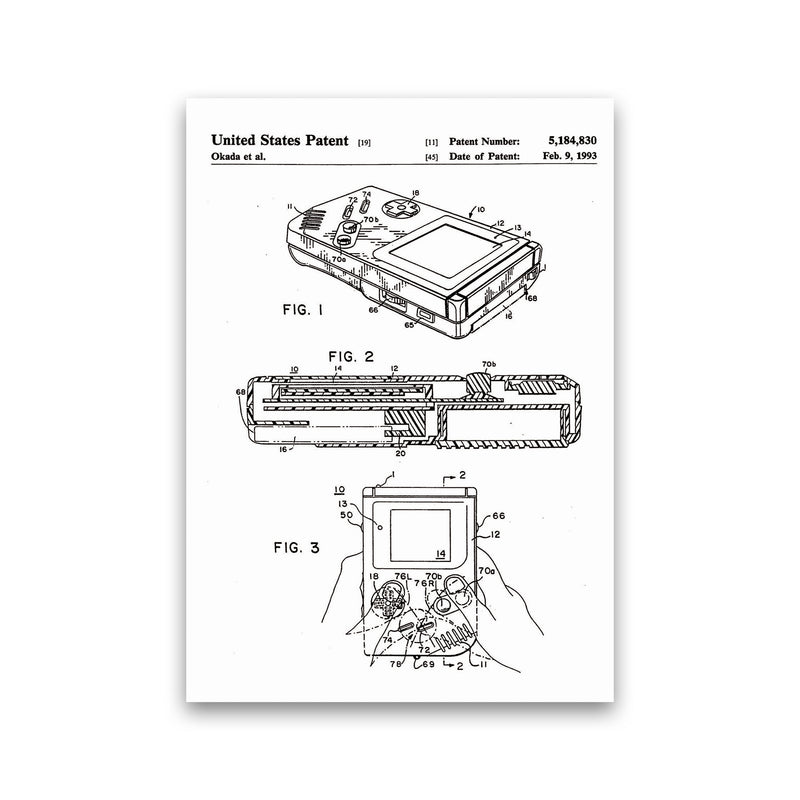 Gameboy Patent Art Print by Jason Stanley Print Only
