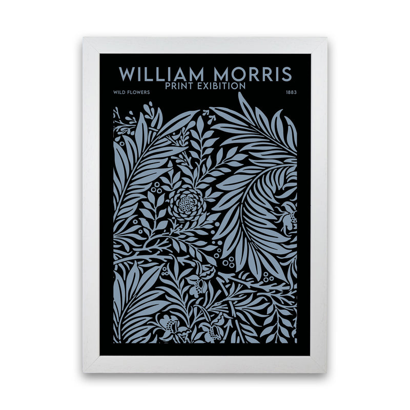 William Morris Print Exibition Black Art Print by Jason Stanley White Grain