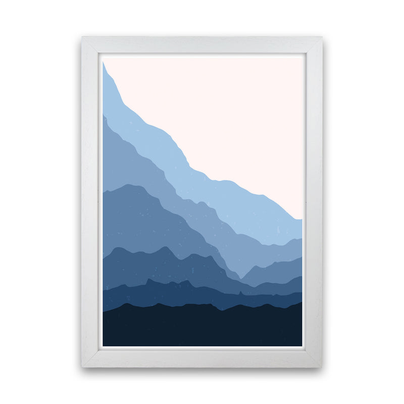Blue Abstract Mountains Art Print by Jason Stanley White Grain