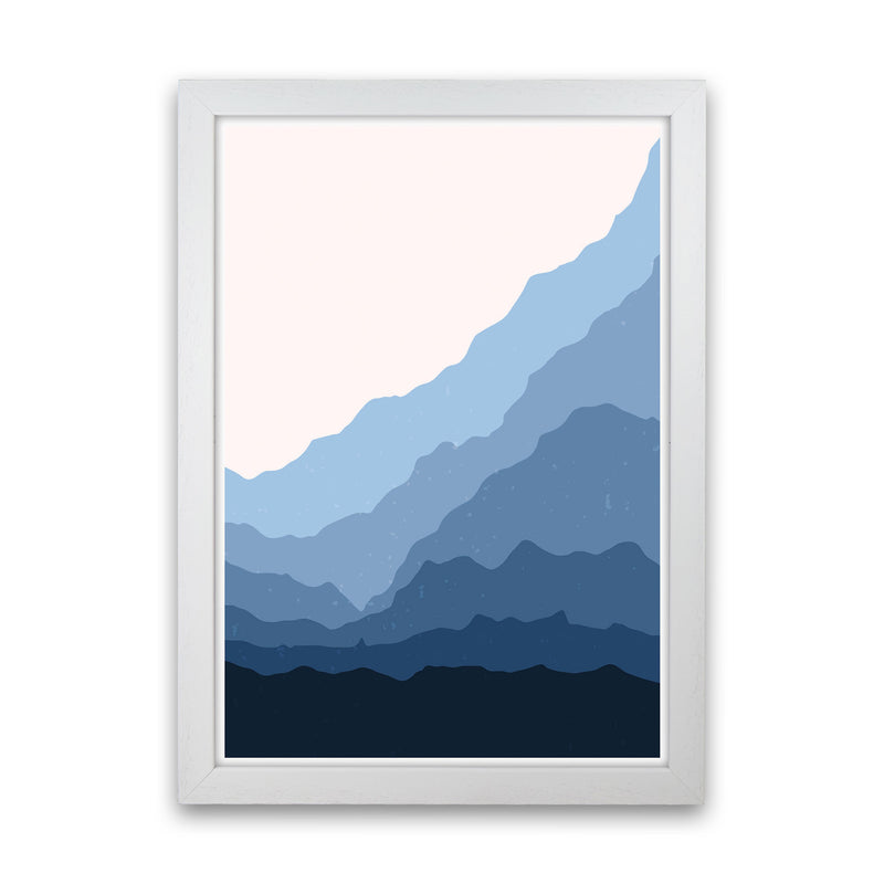 Blue Japanese Mountains Art Print by Jason Stanley White Grain