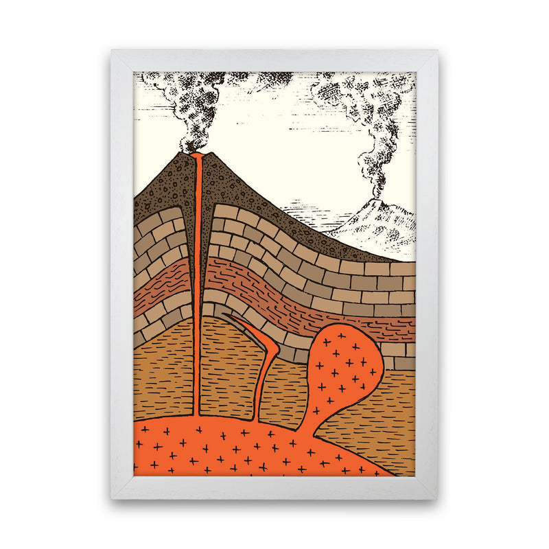 Volcano Cross Section Art Print by Jason Stanley White Grain