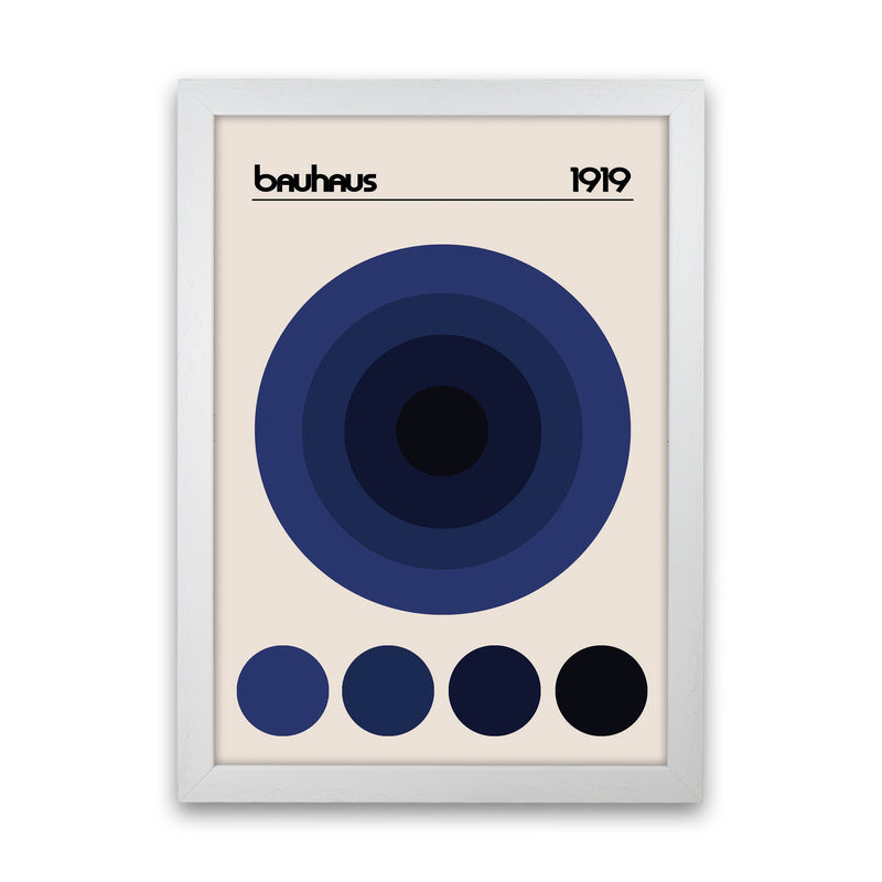 Bauhaus Blue Circle Art Print by Jason Stanley White Grain