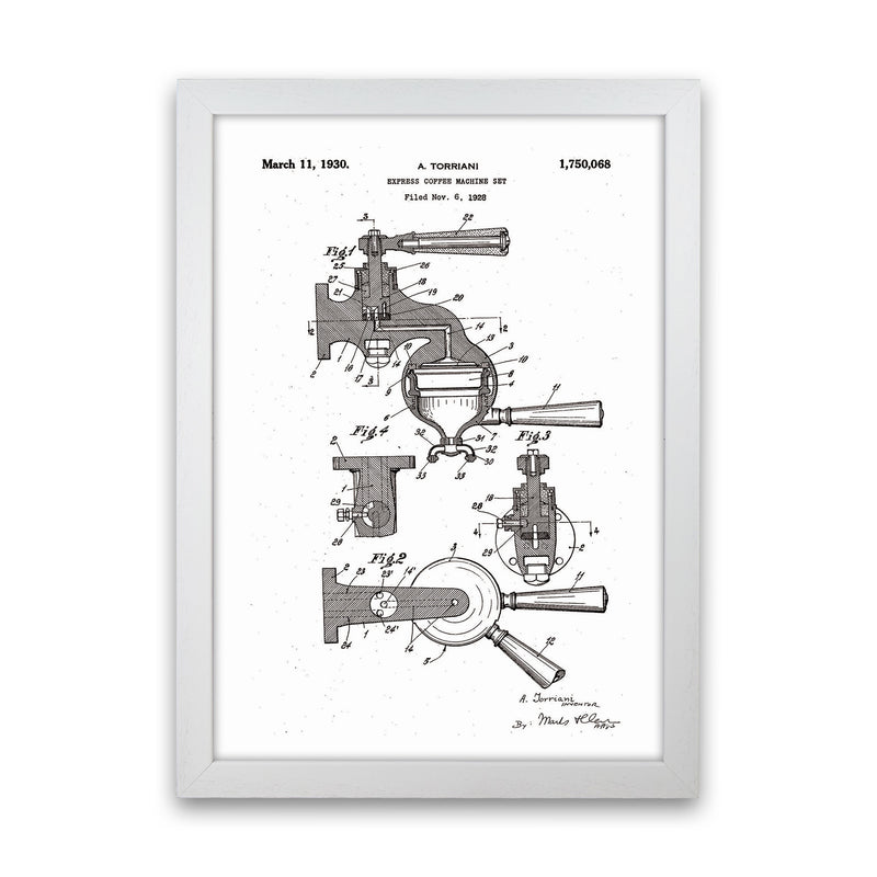 Espresso Coffee Machine Patent Art Print by Jason Stanley White Grain