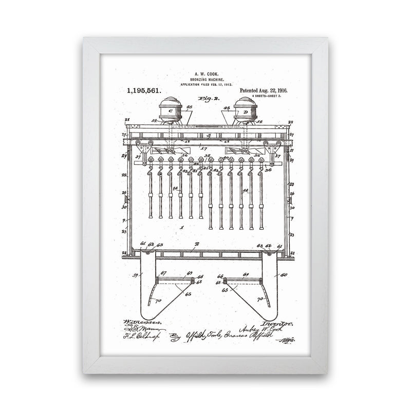 Bronzing Machine Patent Art Print by Jason Stanley White Grain