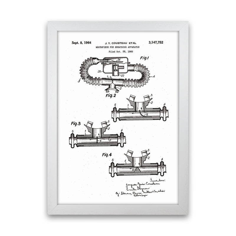 Diving Apparatus Patent Art Print by Jason Stanley White Grain