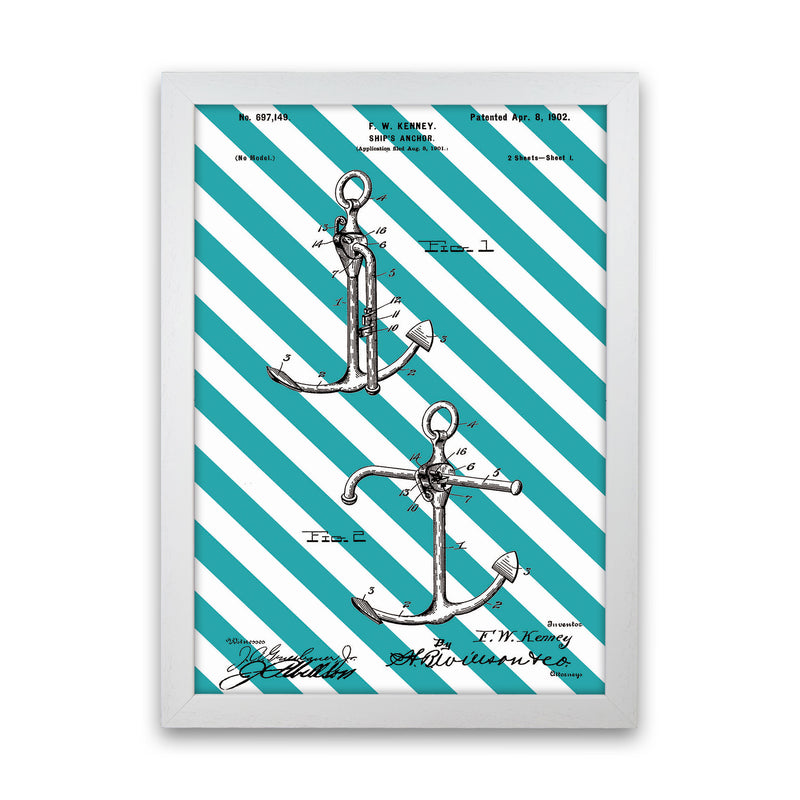 Anchor Patent Side Stripe Art Print by Jason Stanley White Grain