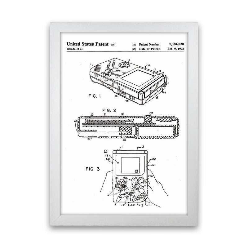Gameboy Patent Art Print by Jason Stanley White Grain