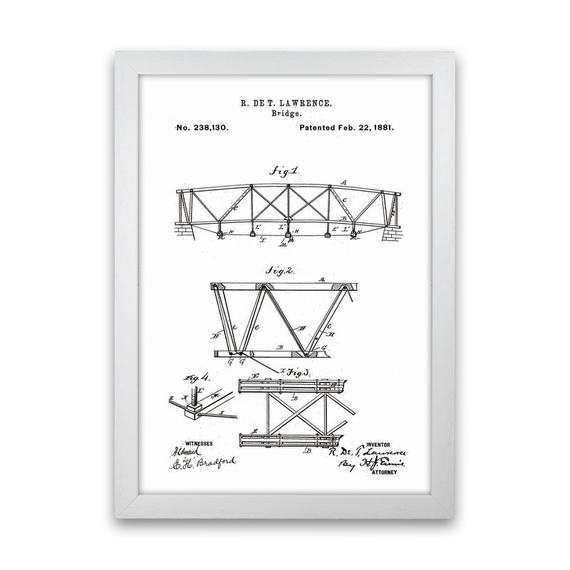 Bridge Patent Art Print by Jason Stanley White Grain