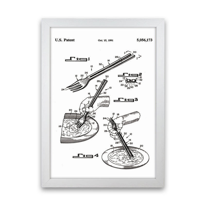 Fork Patent Art Print by Jason Stanley White Grain
