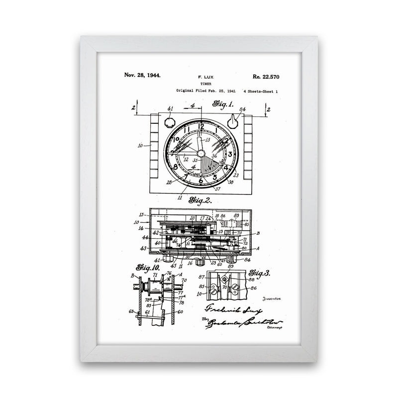 Timer Patent Art Print by Jason Stanley White Grain