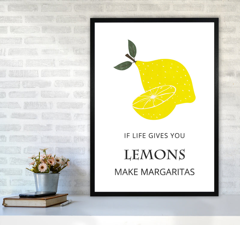 Lemons Make Margaritas Kitchen Art Print by Kookiepixel A1 White Frame