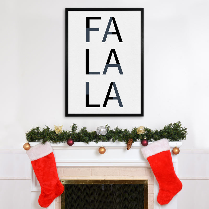 Falala Christmas Art Print by Kookiepixel A1 White Frame