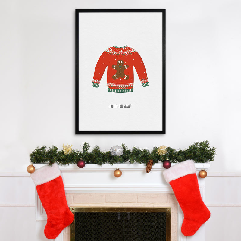Oh snap Christmas Art Print by Kookiepixel A1 White Frame
