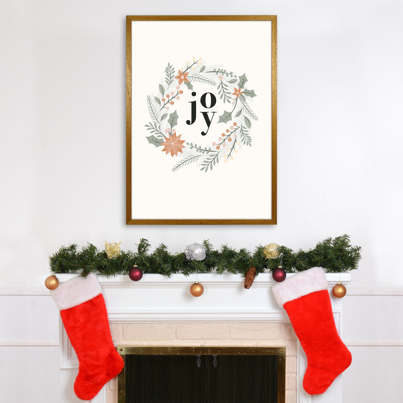 Joy Christmas wreath Christmas Art Print by Kookiepixel A1 Print Only