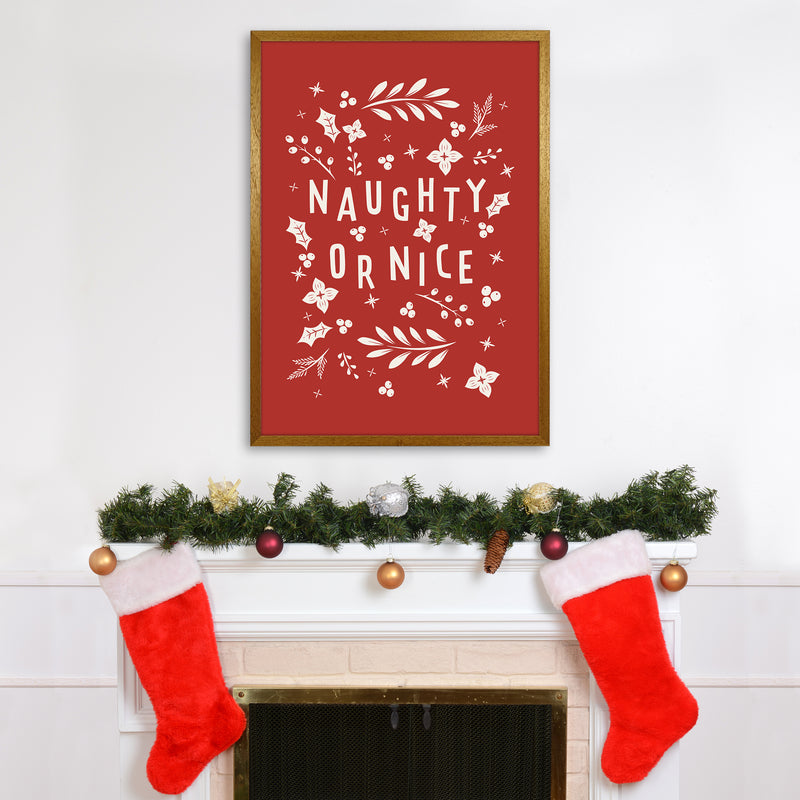 Naught or Nice Christmas Art Print by Kookiepixel A1 Print Only