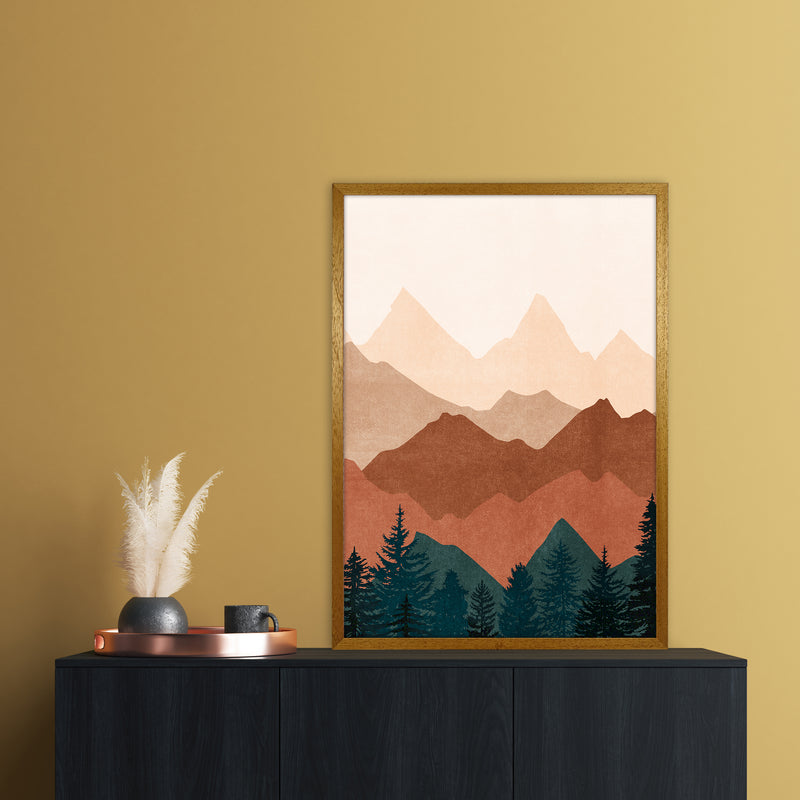 Sunset Peaks No 1 Landscape Art Print by Kookiepixel A1 Print Only