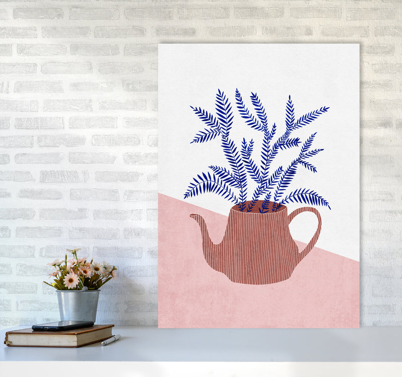 Teapot Planter Art Print by Kookiepixel A1 Black Frame