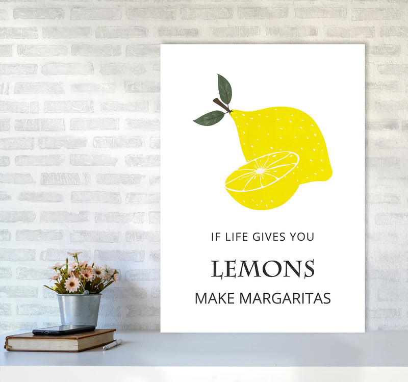 Lemons Make Margaritas Kitchen Art Print by Kookiepixel A1 Black Frame