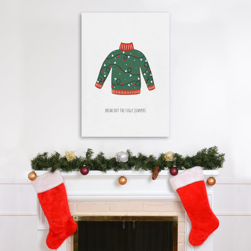 Fugly Jumpers Christmas Art Print by Kookiepixel A1 Black Frame