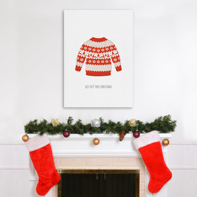 Get cozy Christmas Art Print by Kookiepixel A1 Black Frame